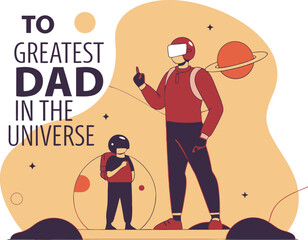 To Dad - Greatest in the Universe Father's Day Card, Custom Galaxy-Themed Dad Gift, Printable Heartfelt Message, Unique Dad Appreciation Design