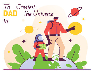 To Dad - Greatest in the Universe Father's Day Card, Custom Galaxy-Themed Dad Gift, Printable Heartfelt Message, Unique Dad Appreciation Design