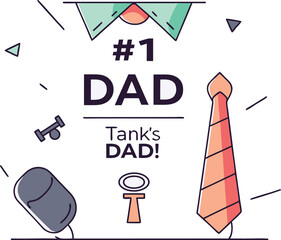 1 Dad Thank You Card - Printable Father's Day Design, Best Dad Ever Appreciation Gift, Custom Military-Inspired 'Tanks Dad' Message