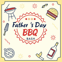 Father's Day BBQ Party Invitation, Custom Grill-Themed Design, Dad Celebration Flyer, Backyard Cookout, Printable Event Card, Family Gathering