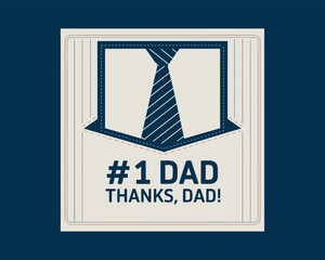 1 Dad Thanks Greeting Card, Father's Day Celebration, Happy Dad Day, Family Love, Heartfelt Message, Dad Appreciation, Custom Card Design