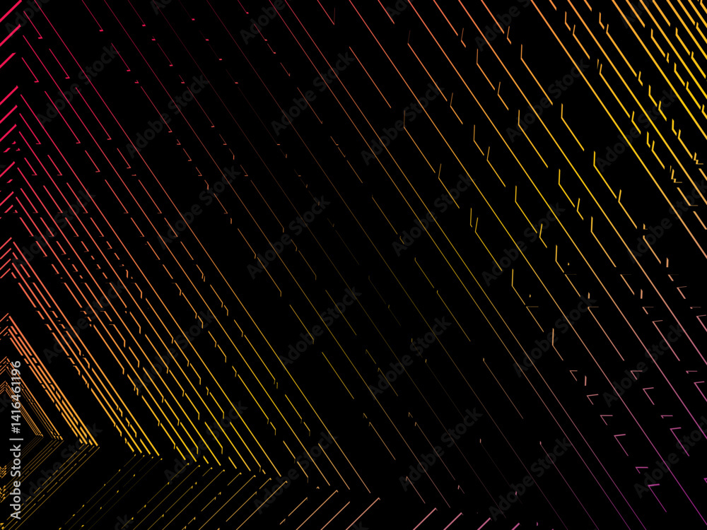 Fototapete colorful lines on black background. vector minimal line background with text for social media covers