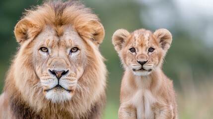 Obraz premium Majestic Lion and Cub