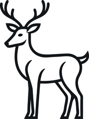 Deer vector illustration outline icon