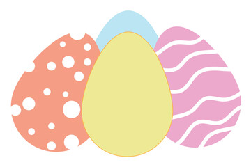 Bright painted isolated Easter Eggs. Set of eggs. Cartoon flat style. Traditional religious Easter symbols. Vector illustration. EPS 10