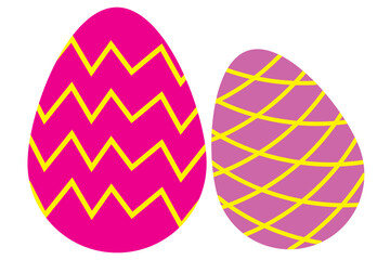 Bright painted isolated Easter Eggs. Set of eggs. Cartoon flat style. Traditional religious Easter symbols. Vector illustration. EPS 10