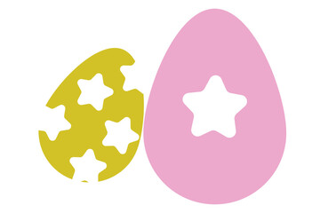 Easter eggs drawing clipart set. Happy easter egg flat clip art collection in colorful and multicolored paint art for traditional hunting celebration. Vector illustration flat oval shape elements.