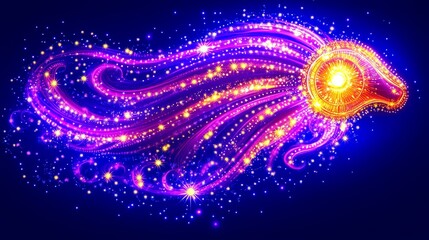 Fototapeta premium Aurelian Equine Phantom with Luminous Majesty, an Astral Apparition Shining with Mystic Radiance and Celestial Grace on Night Background