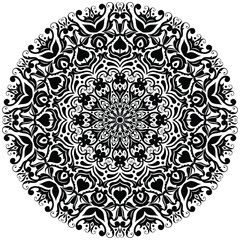Floral henna or mehndi style mandala design. Traditional and Cultural Beautiful Mandala Pattern Design.