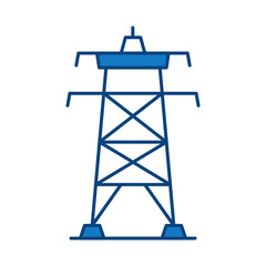 Power Line Blue Icon. Solar Energy, Solar Panel, Green Energy, Sun Energy, Solar Battery, Energy Saving, Solar House, Ecology, Electricity, Renewable Energies Editable Stroke Vector Illustration
