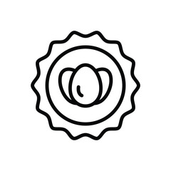 Black line icon for free range eggs