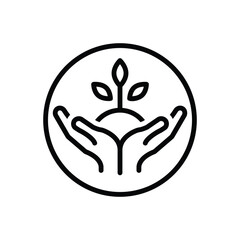 Obraz premium Black line icon for nature protection