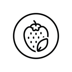 Black line icon for organic fruit