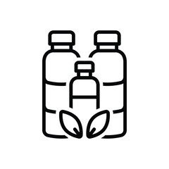 Black line icon for bio product