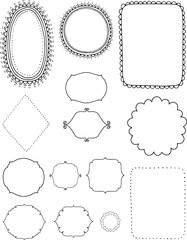 frame and border in line art style vector illustration