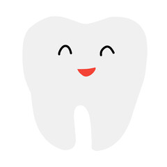 Vector illustration of cute cartoon tooth character.