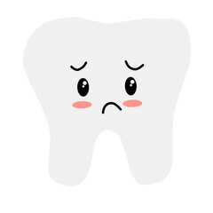 Vector illustration of cute cartoon tooth character.