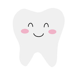 Vector illustration of cute cartoon tooth character.