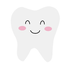 Vector illustration of cute cartoon tooth character.
