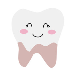 Vector illustration of cute cartoon tooth character.