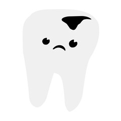 Vector illustration of cute cartoon tooth character.
