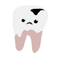 Vector illustration of cute cartoon tooth character.