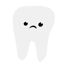 Vector illustration of cute cartoon tooth character.