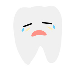 Vector illustration of cute cartoon tooth character.