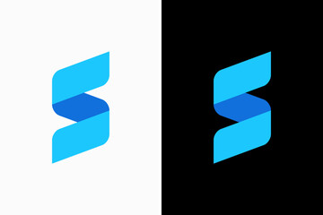 letter S fold logo design vector
