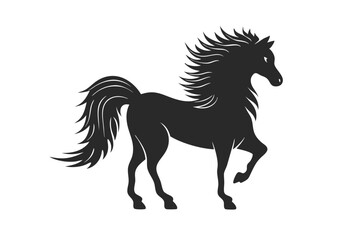Wild horse vector silhouette illustration isolated on white background
