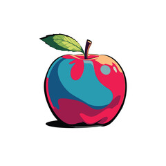 apple fruit icon,types of fresh fruits,vitamins,vector illustration on white background.
