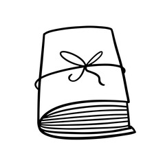 Hand-Drawn Books Featuring a Unique Bow Illustration for a Creative Touch and Charm