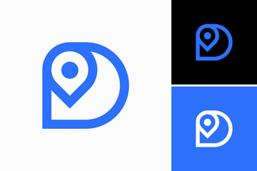 pin local with D logo design vector