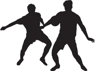 Soccer players in action silhouette.