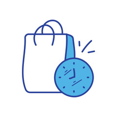 Flash Sale Clock icon vector stock illustration