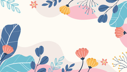 Obraz premium Design banner frame flower Spring background with beautiful