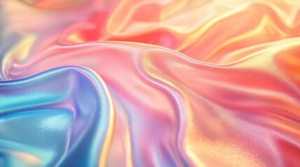 Fototapeta premium Iridescent Pastel Silk Fabric Draped Texture Background