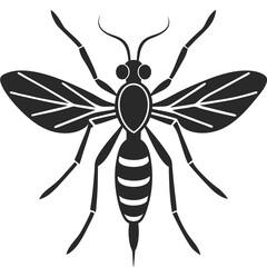 Mosquito vector silhouette illustration isolated on white background