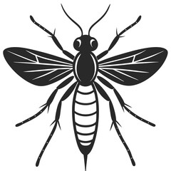 Mosquito vector silhouette illustration isolated on white background