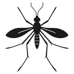 Mosquito vector silhouette illustration isolated on white background