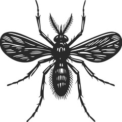 Mosquito vector silhouette illustration isolated on white background
