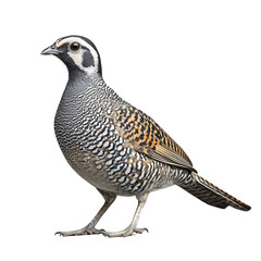 Fototapeta premium A detailed illustration of a quail, showcasing its unique plumage and profile isolated on white background and transparent background