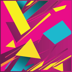 Vector background of geometric patterns of various shapes and harmonious colors