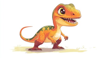 Fototapeta premium Cute cartoon dinosaur (59)