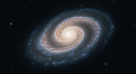 Vibrant Spiral Galaxy with Space