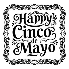 happy cinco de mayo typography