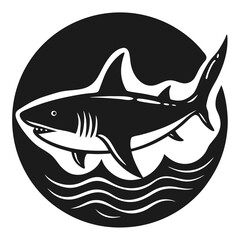 Big Shark vector silhouette illustration isolated on white background