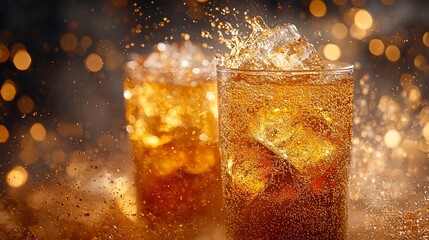 Sparkling soda with ice cubes (1)