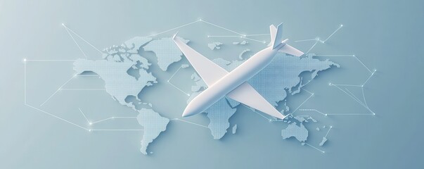 Flight journey mapping airplane overworld map art digital design creative perspective