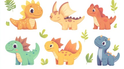 Cute cartoon dinosaurs (15)